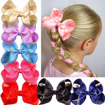 

6 Pcs Solid Color Mixed Thread Hairpin Kids Handmade Hair Bow For Kids Girls Hair Accessories Hair Decoration Gifts