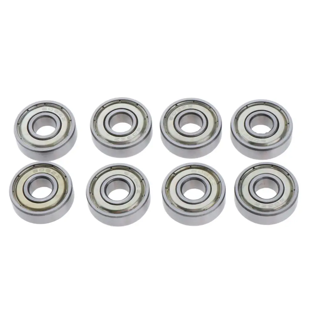 8pcs Premium Steel 608Z Skateboard Bearing Scooter Inline Skates Replacement Roller Ball Bearings Wheel Parts Components