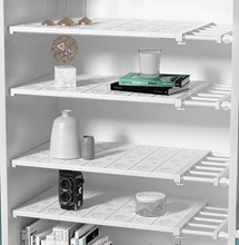 

Adjustable Wardrobe Storage Shelves Space Saving Closet Organizer Storage Shelf Decorative Shelves Cabinet Holder Kitchen Rack