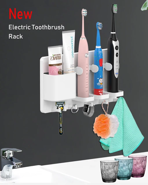 Soporte de plástico para cepillos de dientes eléctricos Oral B, accesorio  de baño montado en la pared, 1 unidad - AliExpress