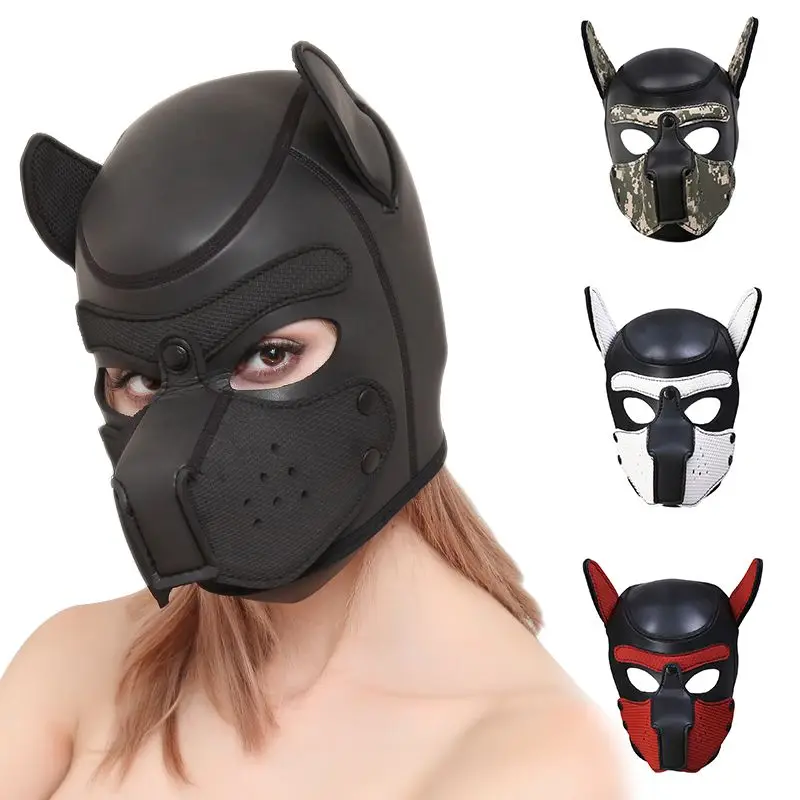 Сексуальная Маскарадная маска щенка на Хэллоуин, мягкая маска для собак, мягкая резиновая маска для маскарада