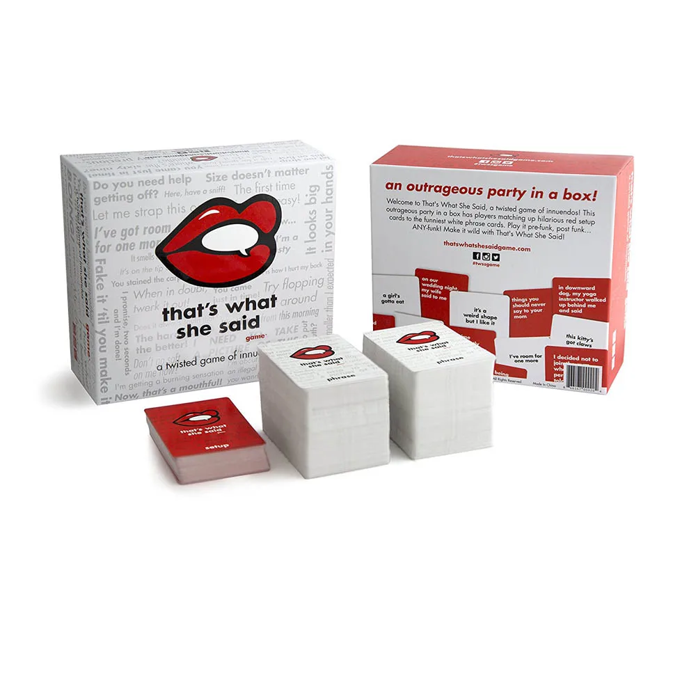 That's What She Said Board Game Drinking Party Card Game Funny Family Friend Entertainment Playing Card Board Games