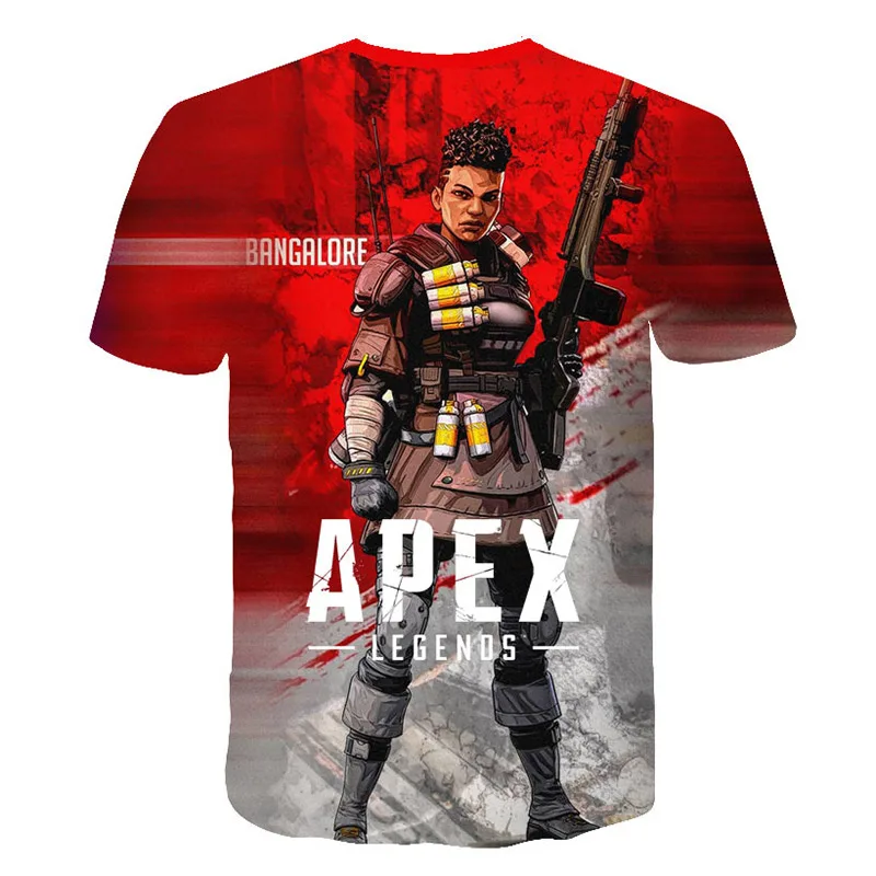 Новые популярные футболки Apex Legends летняя футболка с короткими рукавами для детей футболка для мальчиков и девочек дышащий топ с 3D Дизайном Apex Legends