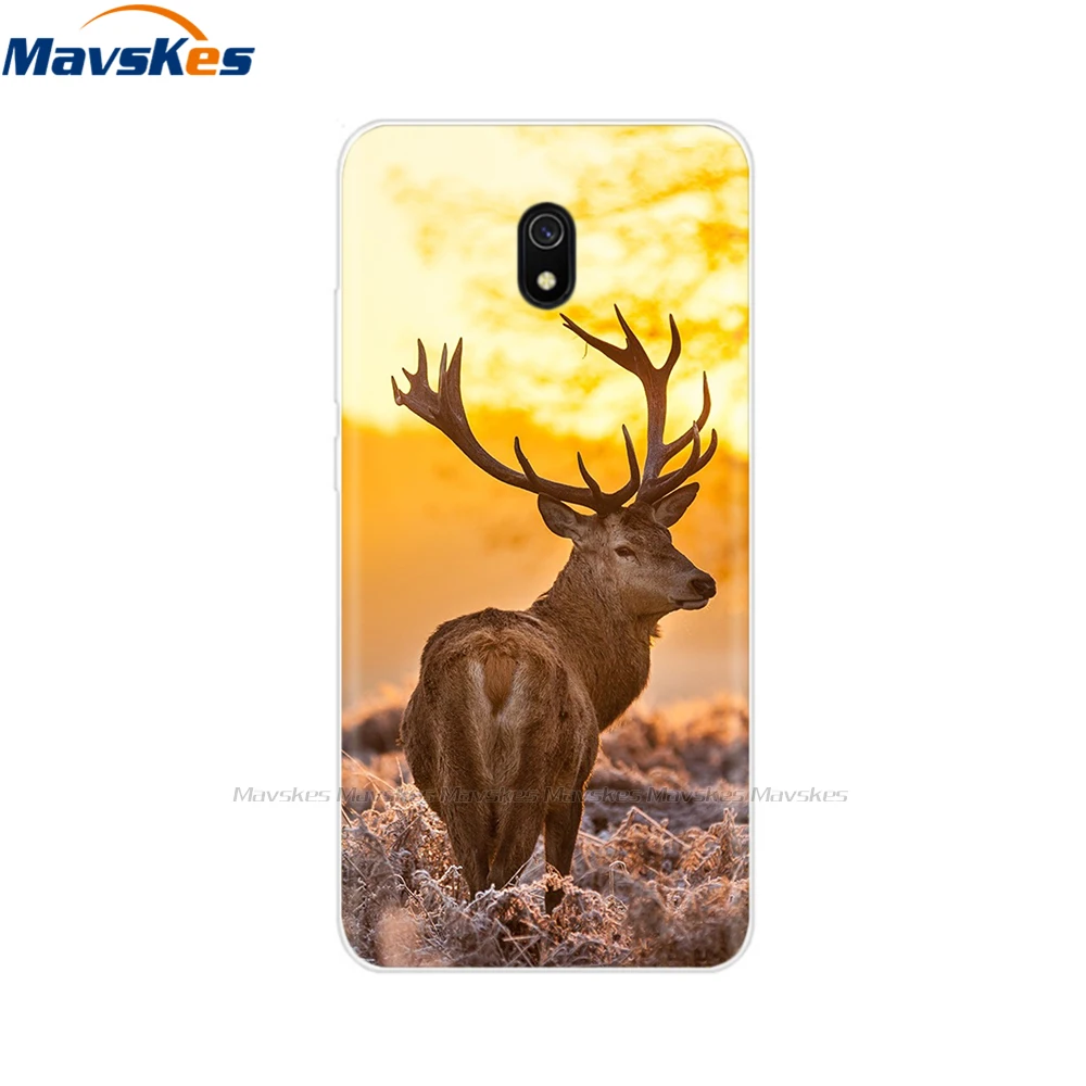 Силиконовый чехол для телефона для Xiaomi Redmi 8A, чехол, Прозрачная мягкая задняя крышка из ТПУ, 360 Защитный чехол с цветочным рисунком животных - Цвет: 46