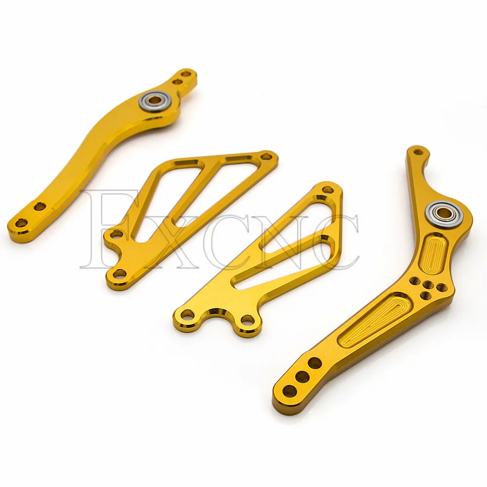 CNC мотоцикл Rearset ножной Peg тормозной рычаг переключения передач+ крыло для Yamaha YZF R1 1998-2006 1999 2000 2001 2002 2003 2004 - Цвет: Золотой