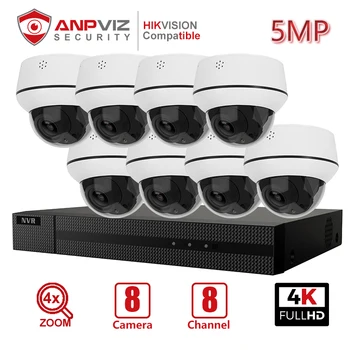 

Anpviz 8CH 4K NVR 5MP IP PTZ 4X Zoom Camera POE IP Security System Kit IP Camera Indoor/Outdoor Two-way Audio Onvif P2P
