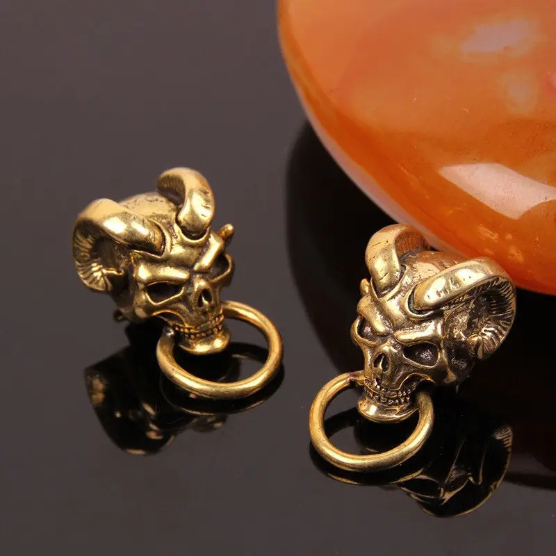 

Devil Skull Head Brass Screwback Material For DIY Craft Leather Bag Chain Button Rivet O-ring Connector