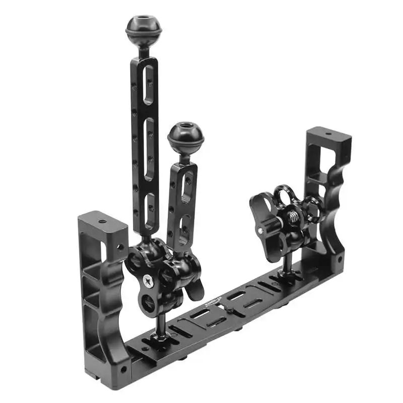  Cnc Scuba Diving Underwater Light Arm System Triple Clamp Tray Bracket Handle Grip Stabilizer Rig F