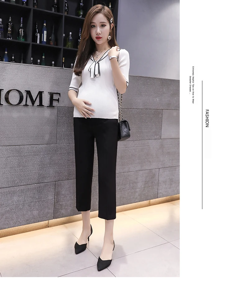 Pregnant trousers spring- summer trousers for maternity work pregnant women's suit straight pants maternity clothes for women