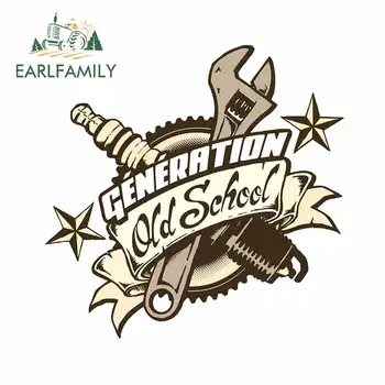 

EARLFAMILY 13cm x 12.7cm for Generation Old School Vinyl Car Wrap Bumper Laptop Car Stickers Cartoon Motorcycle Surfboard Decal