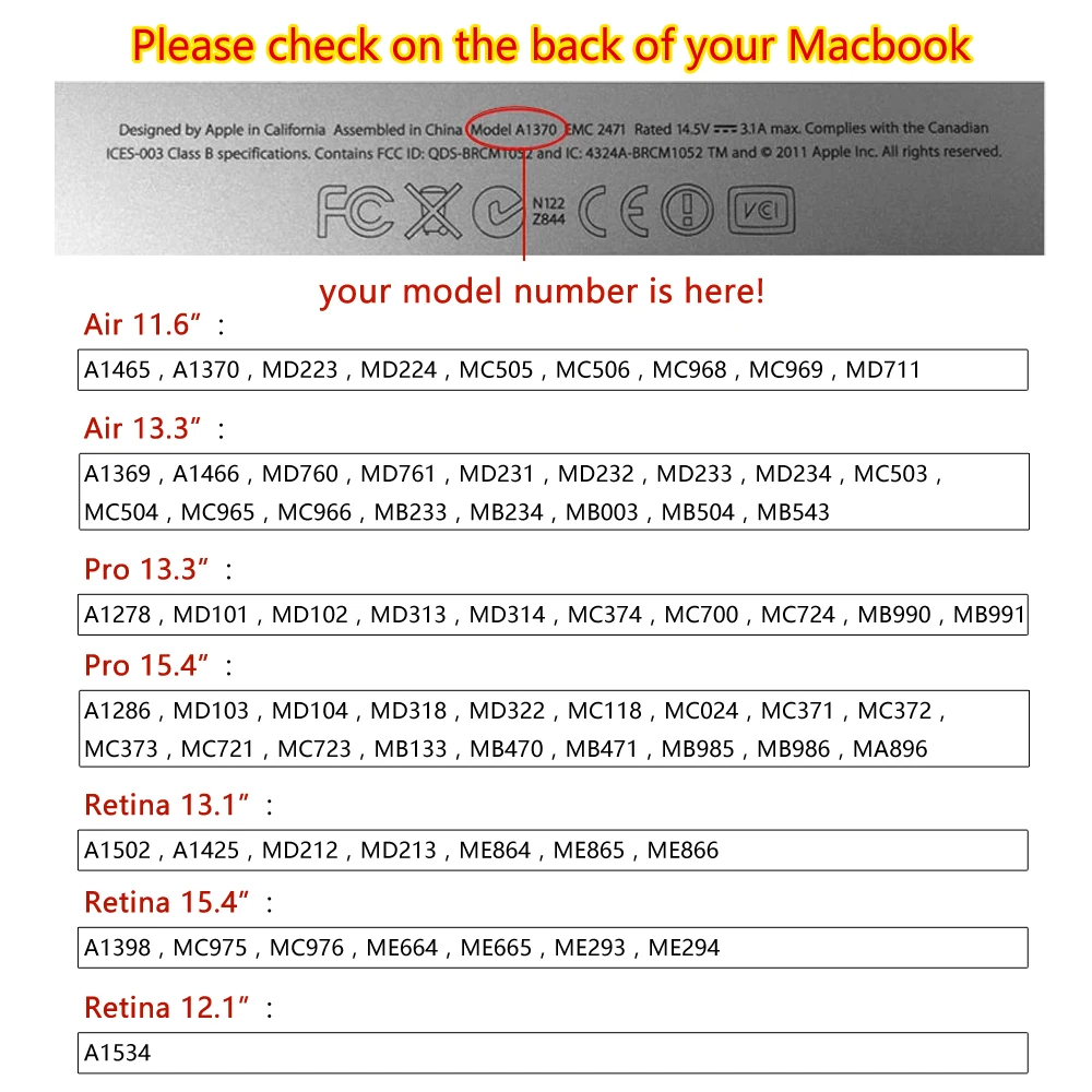macbook型号对照表