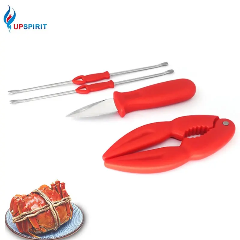 

Upspirit 4Pcs Crab Cracker Tools Set Oyster Serving Clip Picks Spoon Seafood Lobster Leg Splitter Nut Crackers Kitchen Gadgets
