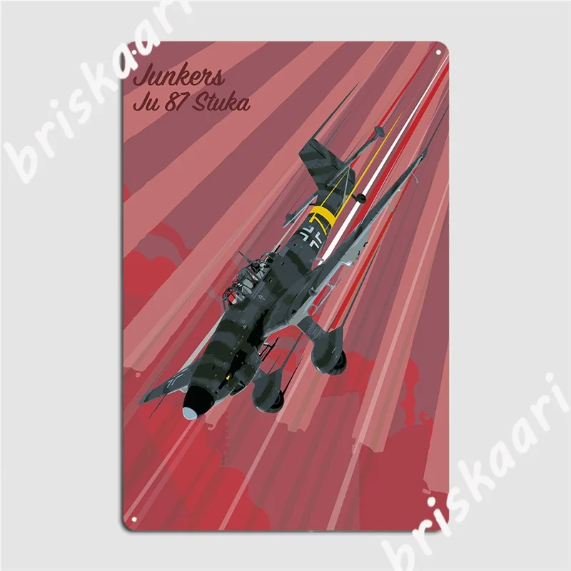 Junkers Ju 87 Stuka Targa In Metallo Pittura Murale Decor Wall Cave Personalizza Poster In Metallo