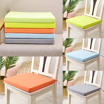 

40x40cm Removable Solid Square Chair Seat Pad Dining Room Kitchen Waterproof Seat Pad Cover Pillow Home Decor
