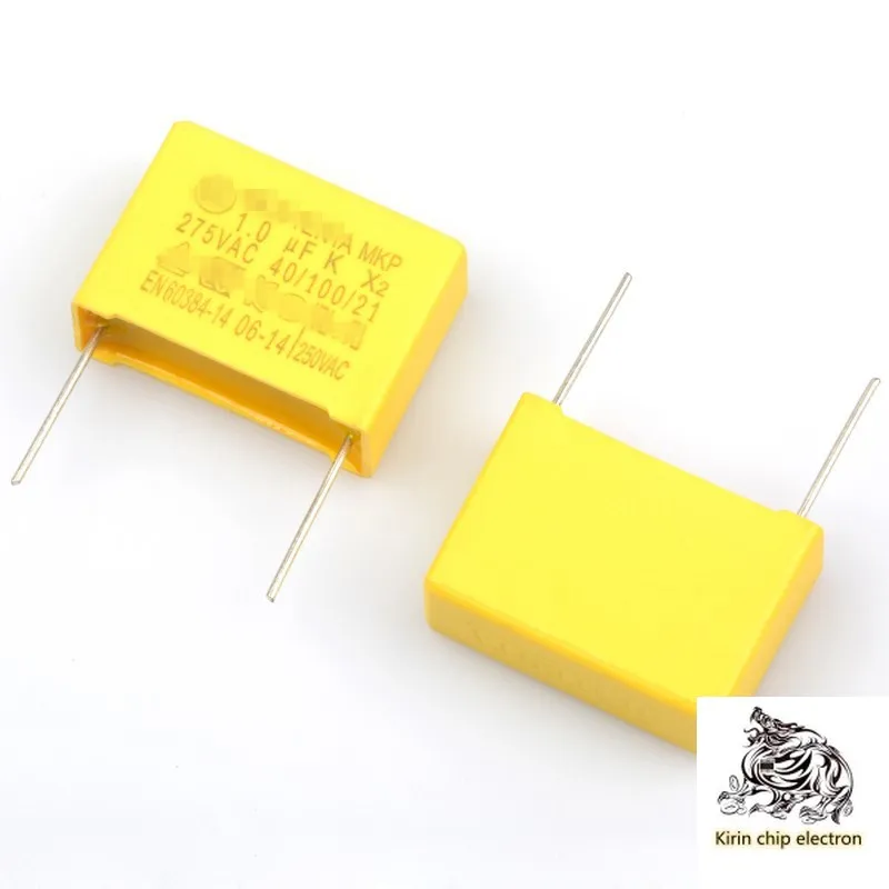 50 шт./лот безопасная емкость 275VAC 105K 275v 1 мкФ x2 MKP Контактное расстояние 22 мм |
