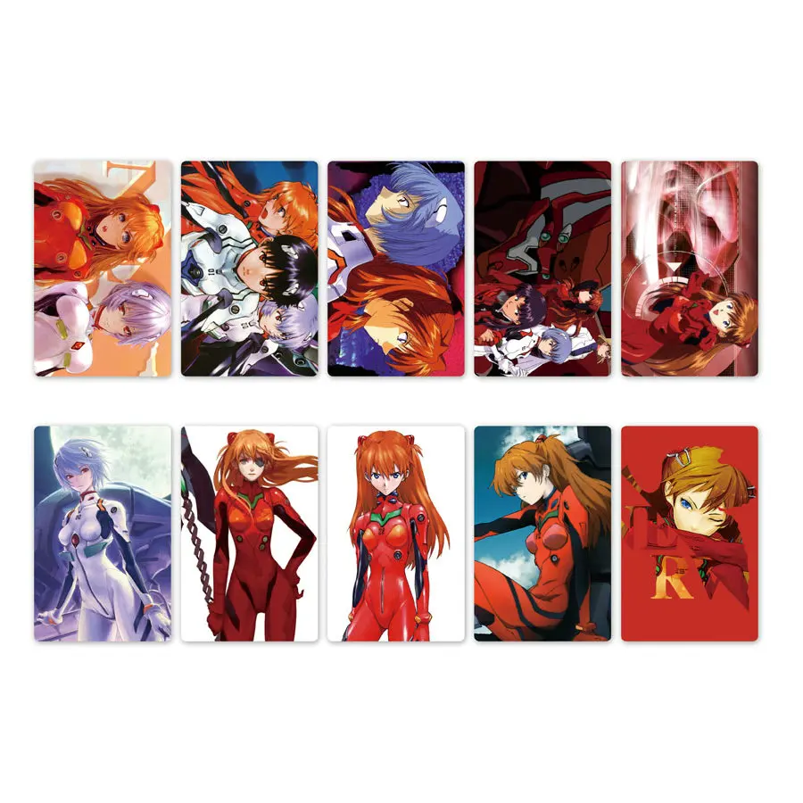 

10pcs EVA Neon Genesis Evangelion Anime Card Stickers DIY Waterproof Scrub Card Sticker Kids Sticker Toys Collection Gift