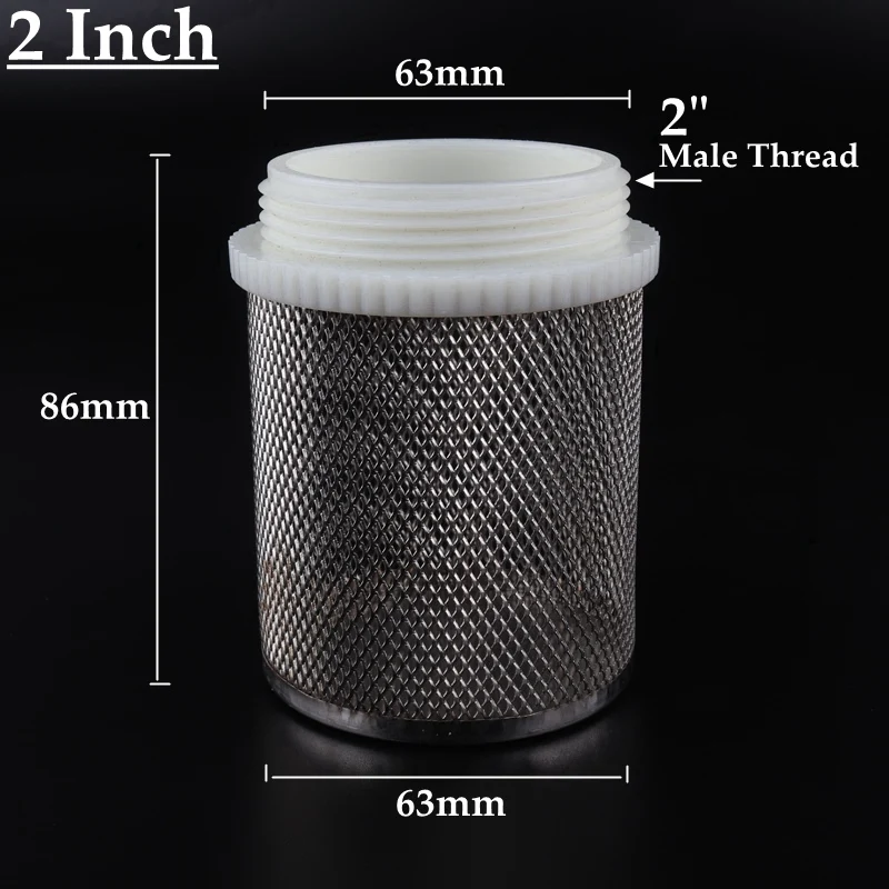 1/2~4" Stainless Steel Agriculture Irrigation Mesh Filter Aquarium Clean Accessories Pump Bottom Check Valve Protect Filter 