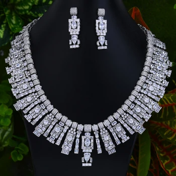 

GODKI Luxury SAUDI ARABIA HIGH Jewelry Sets For Women Wedding Necklace Earring Set Cubic Zircon Dubai Bridal jewelry Set 2020