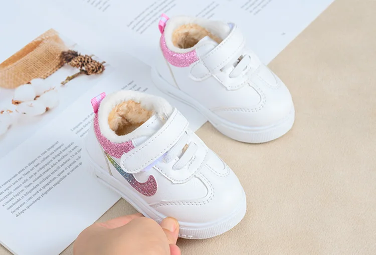 Осень Зима Повседневная обувь для новорожденного от 0 до 12 месяцев детская спортивная обувь теплая хлопковая обувь первая ходьба для мальчиков и девочек мягкая обувь