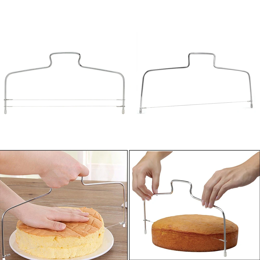 

1Pcs Cake Cutter Slicer Stainless Steel Leveler Adjustable Wire Layer DIY Cake Baking Tools High Quality Kitchen Accessories