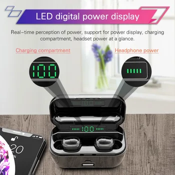 

TWS IPX7 Waterproof Mini wireless Bluetooth V5.0 Headset Sport Earphone MIC Earbuds For Samsung Xiaomi Huawei