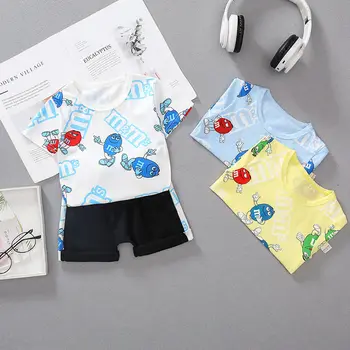 

Summer Baby Boys Girls Clothing Sets Infant Toddler Clothes print cartoon T Shirt Shorts 2Pcs Children Kids Cotton Tracksuits