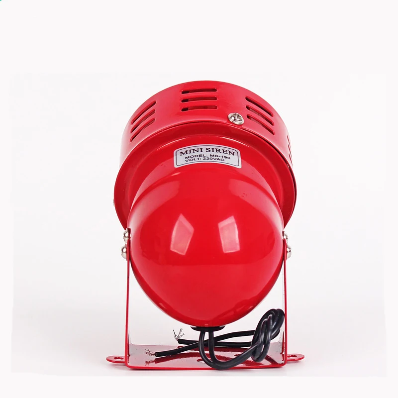 MS190 Мини AC 220 В 110 дБ Красный мини металлический Мотор Сирена промышленная сигнализация звук Электрический Защита от кражи