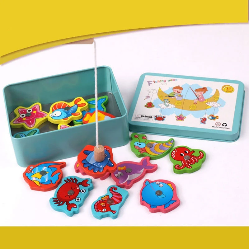 Деревянная игрушка для рыбалки, строительные блоки, игрушки для родителей и детей, Игрушки для раннего образования в детском саду