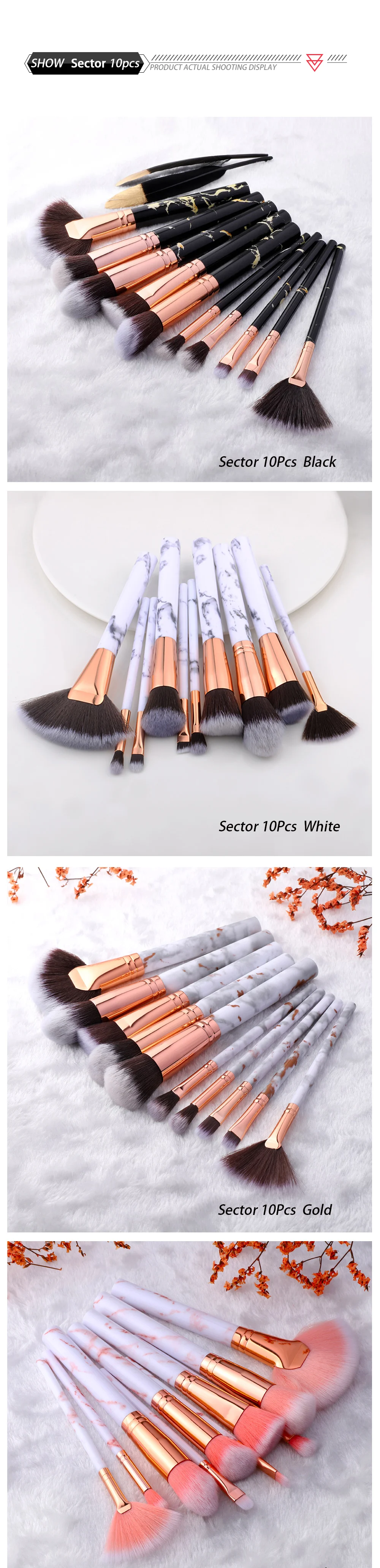 FLD 5/15Pcs Makeup Brushes Tool Set Cosmetic Powder Eye Shadow Foundation Blush Blending Beauty Make Up Brush Maquiagem