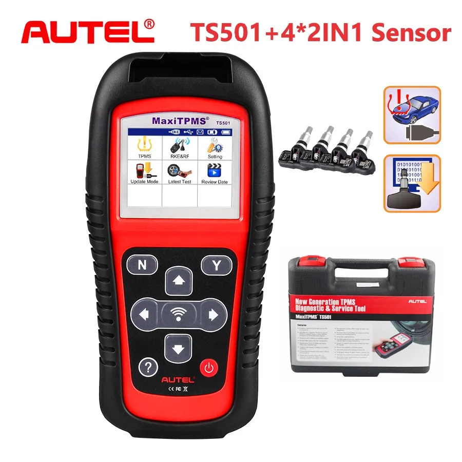 Autel MaxiTPMS TS501 & 4 * MX Sensor 2 в 1 TPMS инструмент для диагностики и обслуживания системы
