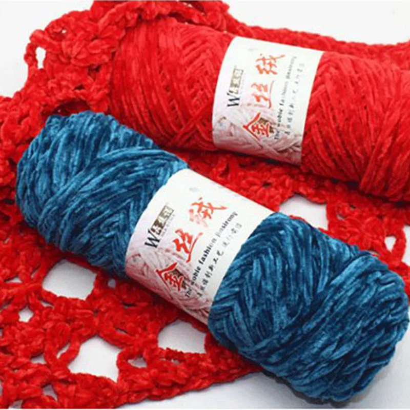 10pcs Velvet Knitting Yarn Crochet Texturized Threads Polyester Blended  Cotton Chenille Yarn Baby Blanket Suggest Needle 4mm-5mm