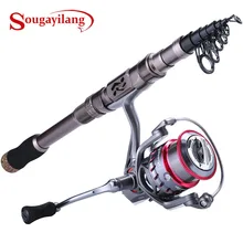 Sougayilang телескопическая удочка и катушка, портативная, 1,8 м-2,4 м, для путешествий, Удочка 9+ 1BB, спиннинговые Катушки, рыболовная удочка