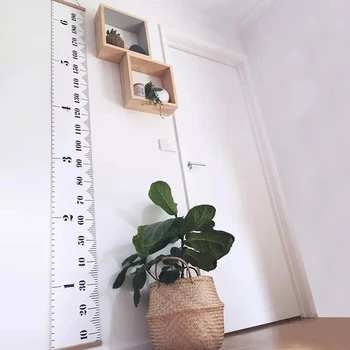 

Props Wooden Wall Hanging Baby Height Measure Ruler Wall Sticker Decorative Child Kids Growth Chart for Bedroom Home Decoration