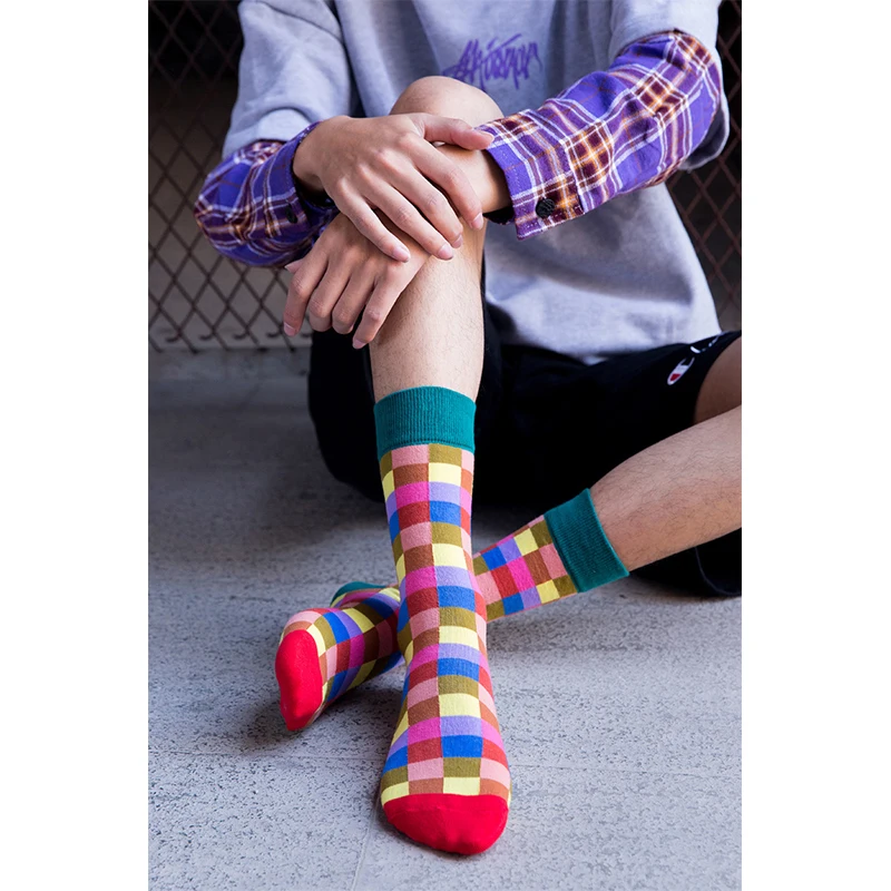 Fall Winter Cotton Sock Set Mens Socks Street Skateboard Personality High Socks Long Soks Fashion Trend Sox 4 Pairs/lot