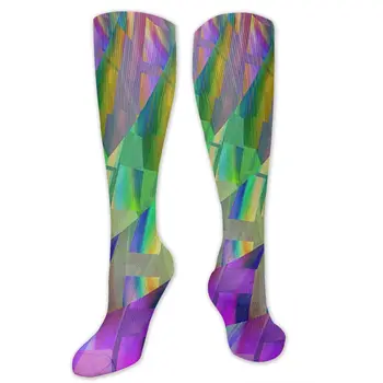 

NOISYDESIGNS new fashion woman graffiti colorful high woman socks Korean female asymmetric street style cute girl long socks