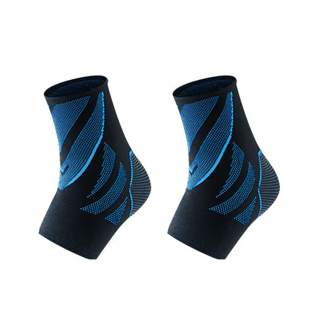 1 Pair Blue GOBYGO Поддержка сжатия лодыжки противоскользящие для мужчин для женщин для спортивного зала и фитнеса Нейлон эластичные ремни для ног протектор футбольная скоба - Цвет: 1 Pair Blue