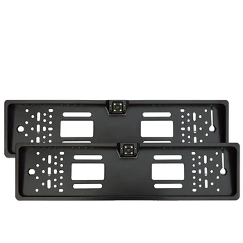 

Auto EU Car License Plate Frame HD Night Vision Multifunction IP68 Car Rear View Camera Reverse Rear Camera With 4 Led Light