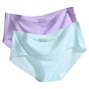 

Pregnant Women Panties Seamless Pants Ice Silk Lingerie Plus Size Briefs Comfort Underwear Female Underpants Intimates XXL #F