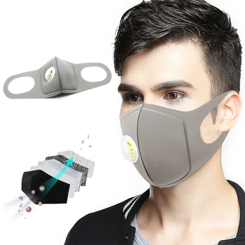 

2Pcs/Lot Fashion Sponge Dust Masks - Respirator Mask with Breath Valve Dust Face Mouth Mask Breathable for Men Women