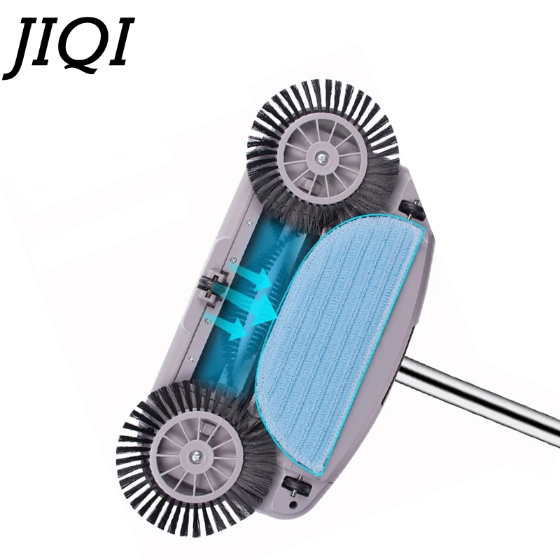 JIQI Chargable Hand-push sweeping mopping machine Sweeper mop wireless household appliances cleaner dustpan set broom artifact 4
