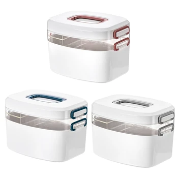 

Large Capacity 2 Layers Medicine Storage Box Organizer Family Emergency Case GXMA