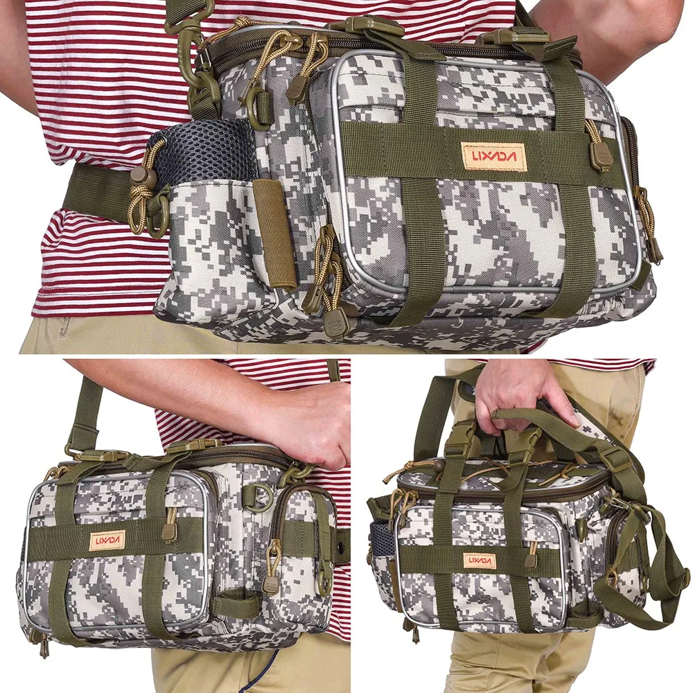 

40 * 15 * 19cm Fishing Bag Multi-function Fishing Tackle Bag Waterproof Canvas Waist Fishing Lure Bag Shoulder