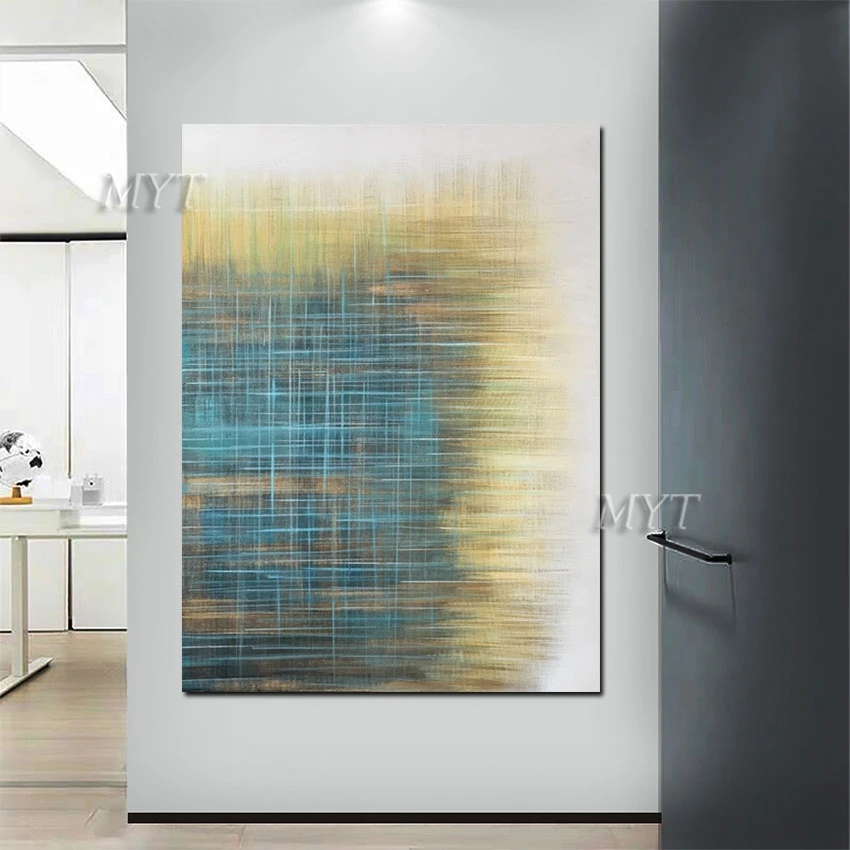 

Hand-painted Abstract Line Tone Creative Wall Art Painter Living Room Decoration