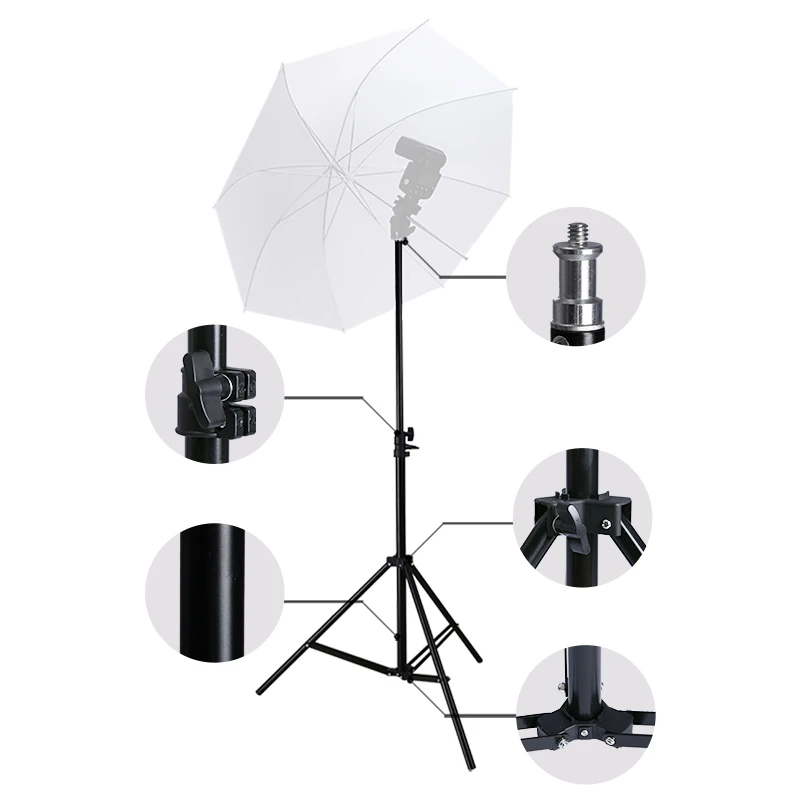 Trípode profesional ajustable de 2m (79 pulgadas), soporte para luz con cabeza de tornillo 1/4 para estudio fotográfico, para iluminación fotográfica, flashes y softbox - Imagen 6