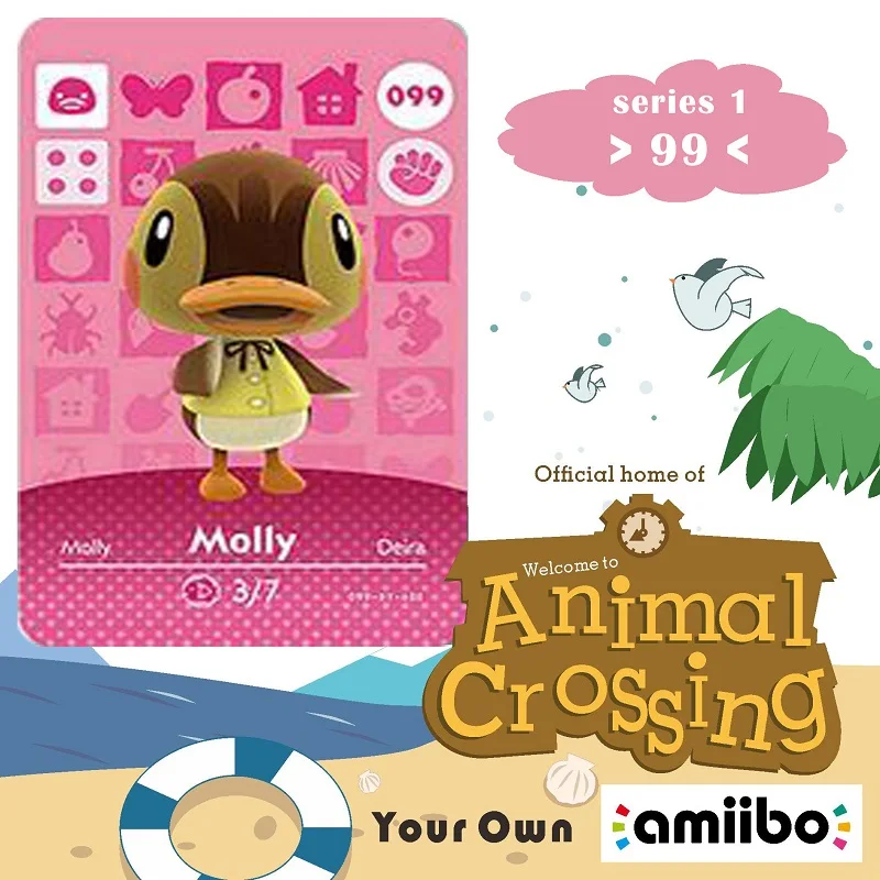 Карта Amiibo для пересечения животных карточка Молли амиибо серии 1 Nfc быстрая