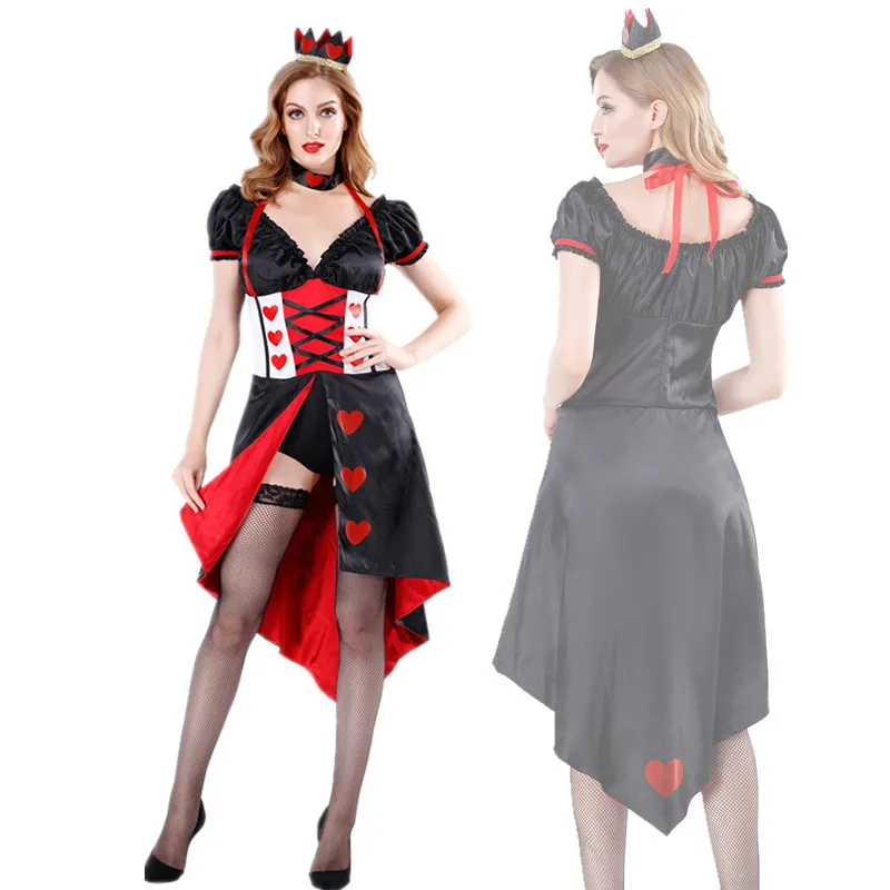 

Halloween Cosplay Performance Clothing Red Queen Princess Queen Ariel si meng Youxian Poker Girl