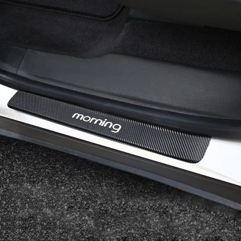 

4pcs Car Sticker for KIA Morning Carbon Fiber Door Sill Scuff Plate Door Sills Trim Protector Car Styling