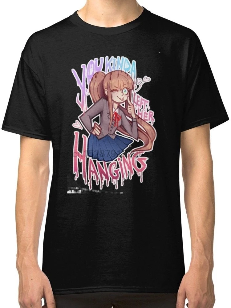 DDLC Monika мужские черные футболки футболка одежда короткий рукав Мужская грубая
