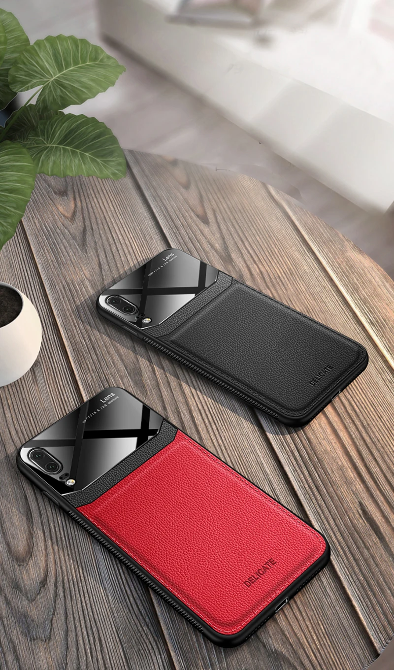 I coque, чехол, чехол, для HuaWei P20 Lite P20lite Pro на кожаном зеркальном стекле Силиконовый противоударный телефон роскошные оригинальные милые чехлы
