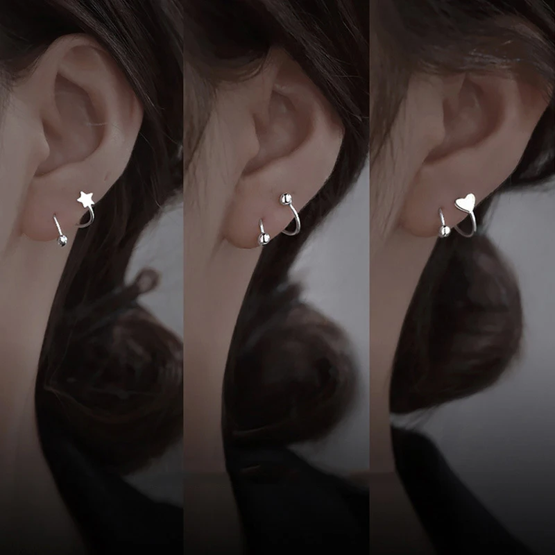 925 Silver Star Flash Crystal Earrings